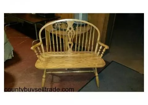 Hardwood loveseat, matching coffee tables, exotic chairs, baby stroller, and more!