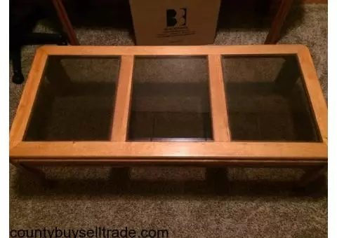 Coffee table and end table.